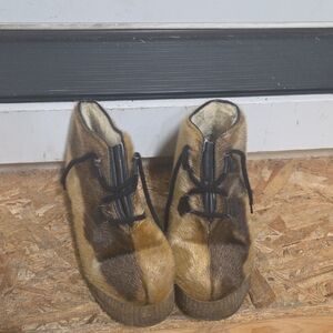 Vintage CAPITOL Made In Canada Fur Ankle Boots